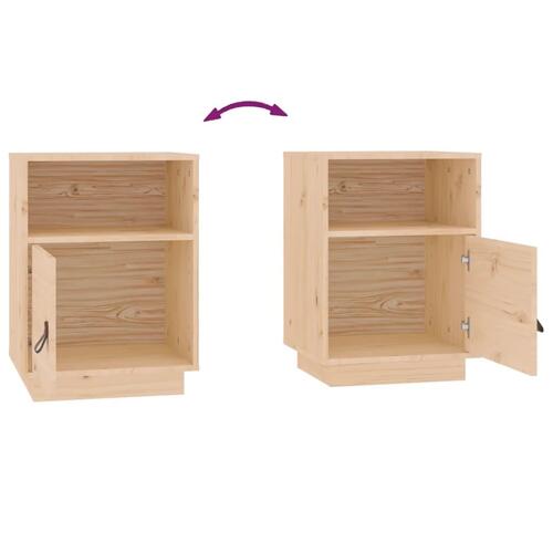 Sengebord 40x34x55 cm massivt fyrretræ