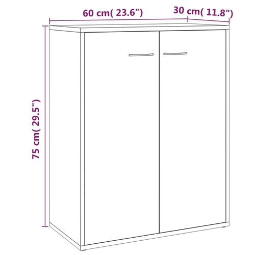 Skænk 60x30x75 cm konstrueret træ røget egetræsfarve