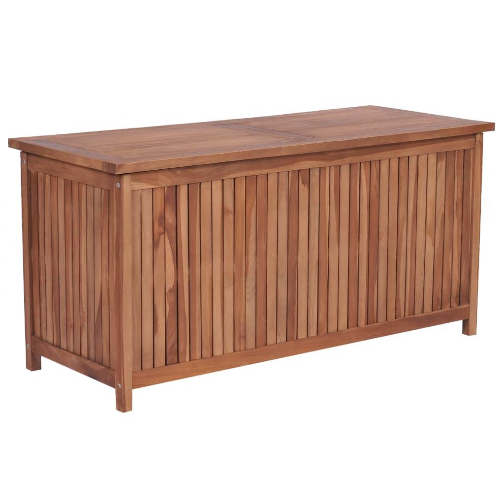 Udendørs opbevaringskasse 120x50x58 cm massivt teaktræ