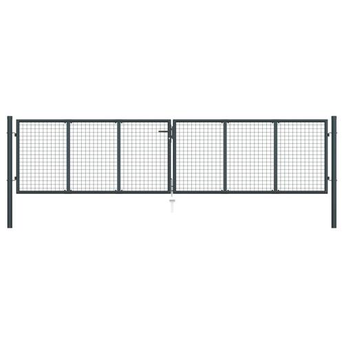 Havelåge i trådnet 400x125 cm galvaniseret stål grå