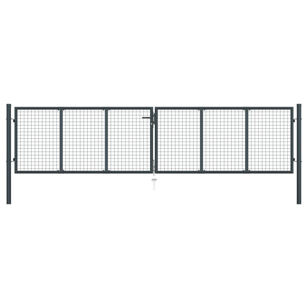 Havelåge i trådnet 400x125 cm galvaniseret stål grå