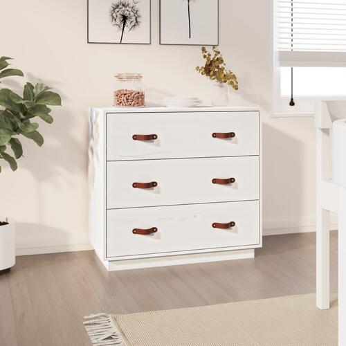 Skænk 80x40x75 cm massivt fyrretræ hvid
