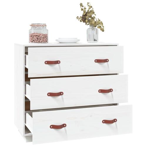 Skænk 80x40x75 cm massivt fyrretræ hvid