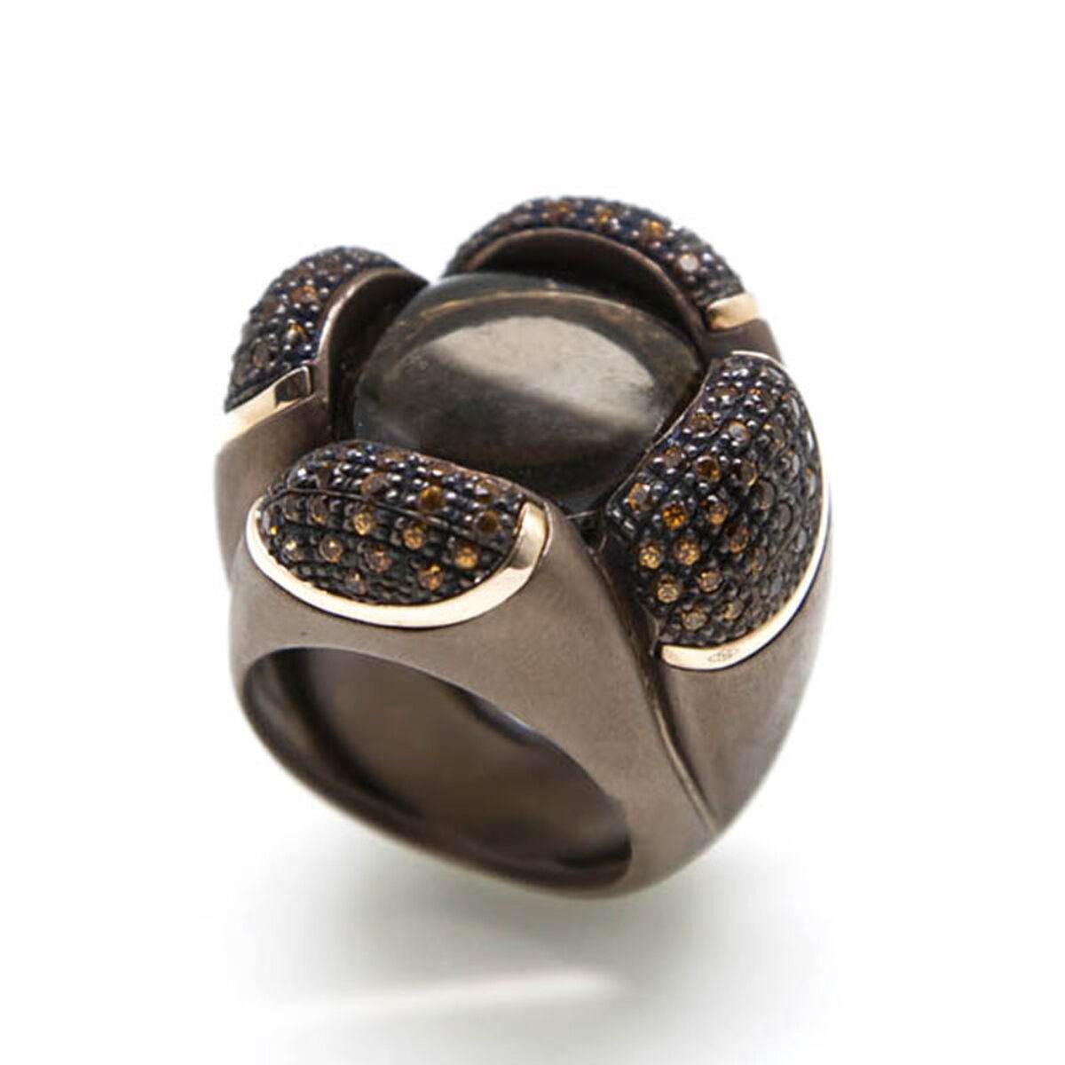 Pesavento vedhæng til kvinder KTLSE002, 45 mm - sterling sølv, brun kvarts