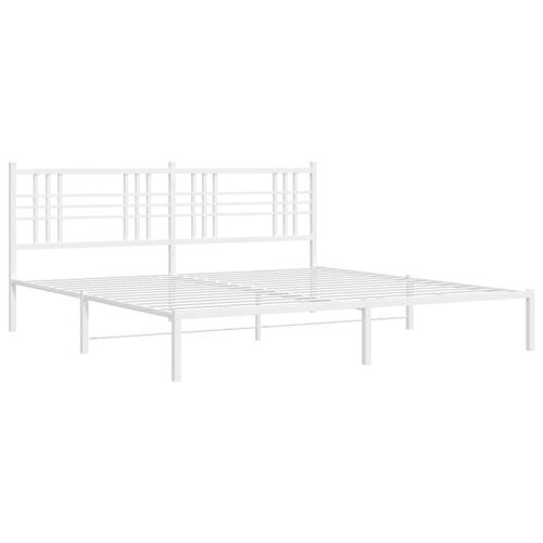 Sengeramme med sengegavl 183x213 cm metal hvid