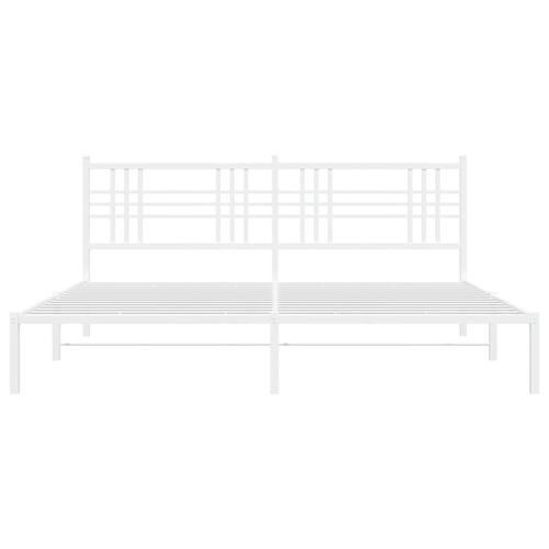 Sengeramme med sengegavl 183x213 cm metal hvid