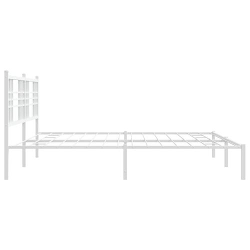 Sengeramme med sengegavl 183x213 cm metal hvid