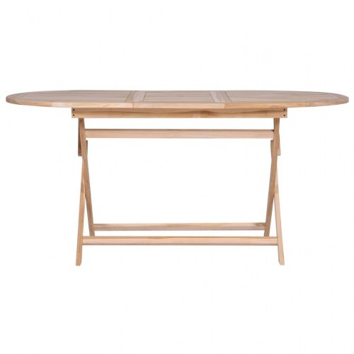Foldbart havebord 160x80x75 cm massivt teaktræ