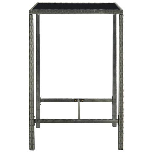 Barbord til haven 70x70x110 cm polyrattan og glas grå