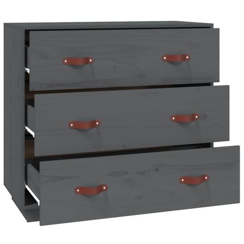 Skænk 80x40x75 cm massivt fyrretræ grå