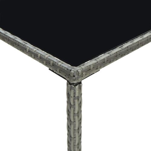 Barbord til haven 70x70x110 cm polyrattan og glas grå