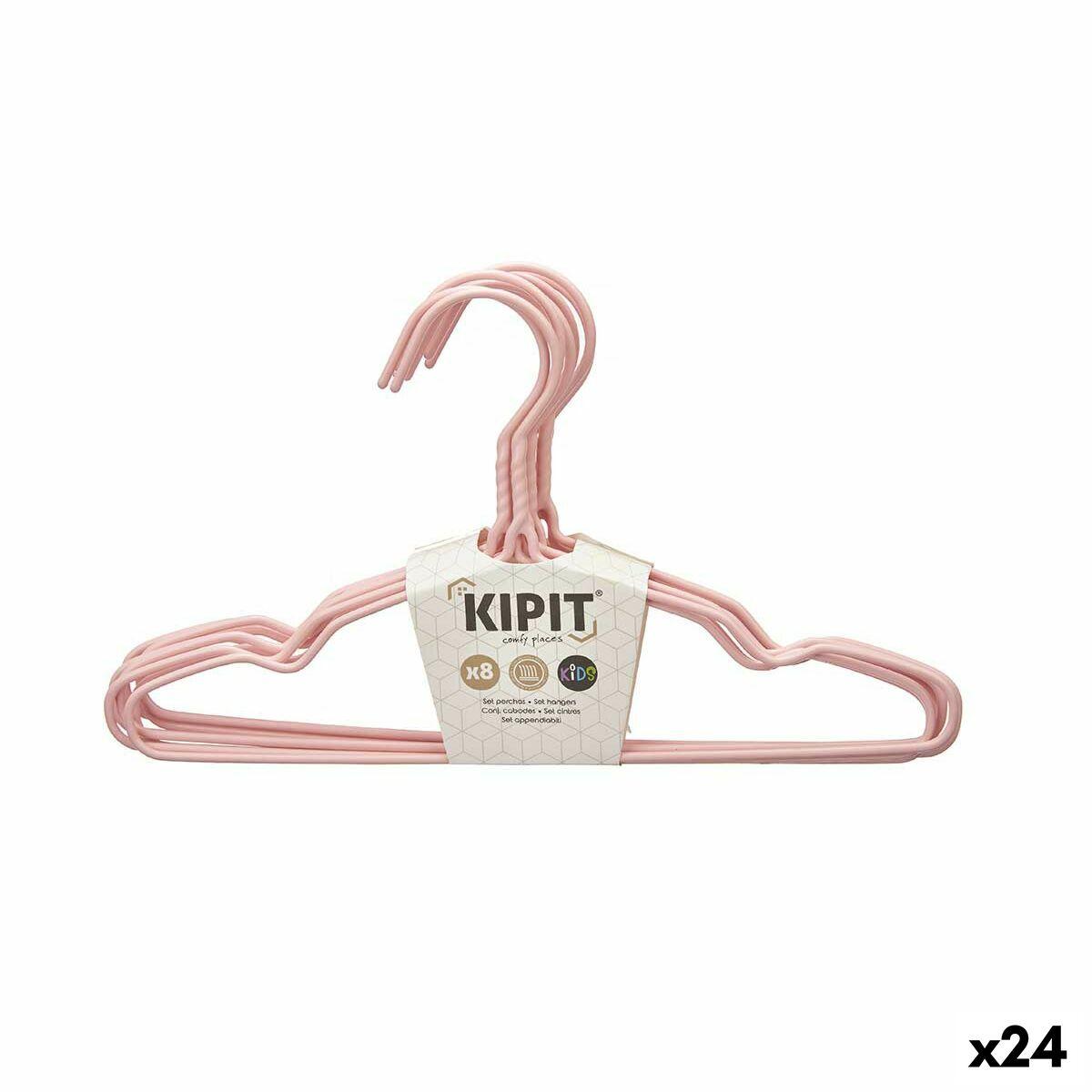 Bøjler til børn Kipit - blå/grøn/pink - metal med silikone (24 stk)