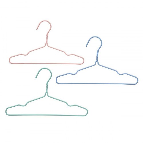 Bøjler til børn Kipit - blå/grøn/pink - metal med silikone (24 stk)
