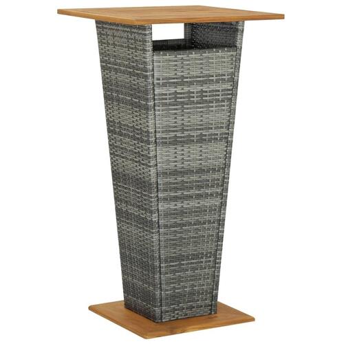 Barbord 60x60x110 cm polyrattan og massivt akacietræ grå