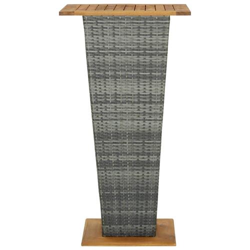 Barbord 60x60x110 cm polyrattan og massivt akacietræ grå