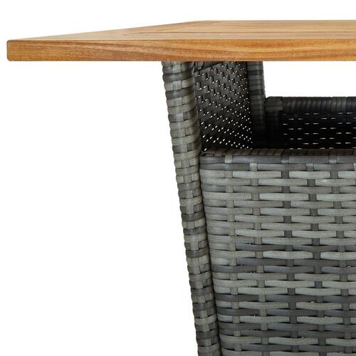 Barbord 60x60x110 cm polyrattan og massivt akacietræ grå