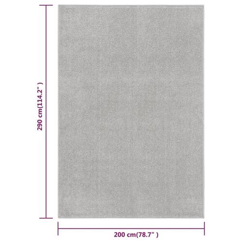 Gulvtæppe 200x290 cm kort luv lysegrå
