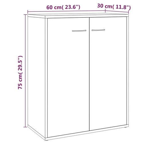 Skænk 60x30x75 cm konstrueret træ brun egetræsfarve
