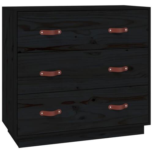 Skænk 80x40x75 cm massivt fyrretræ sort