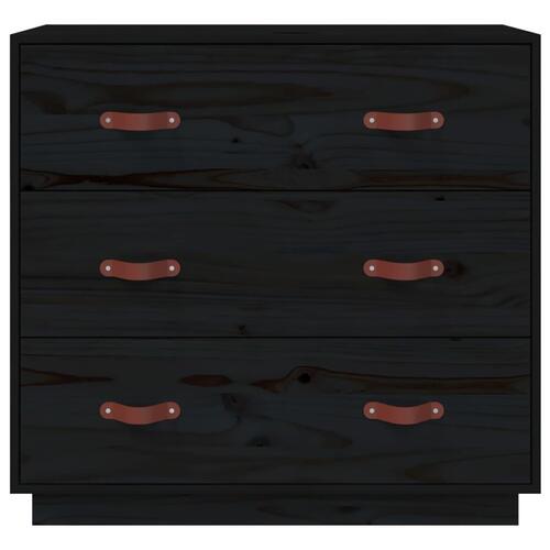 Skænk 80x40x75 cm massivt fyrretræ sort