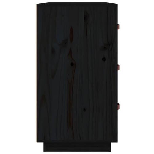 Skænk 80x40x75 cm massivt fyrretræ sort