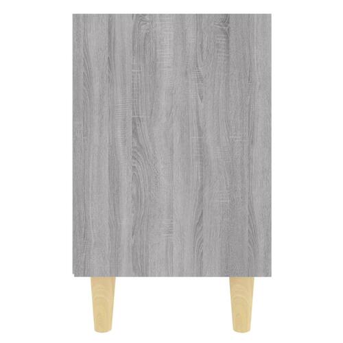 Sengeskabe m. massive træben 2 stk. 40x30x50 cm grå sonoma-eg