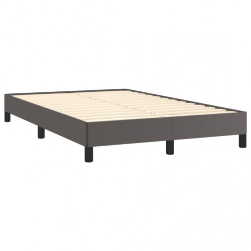 Kontinentalseng med madras 120×190 cm - kunstlæder, grå
