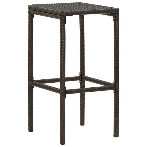 Barstole med hynder 6 stk. polyrattan brun