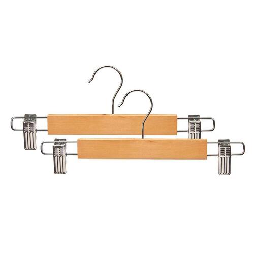 Bøjlesæt Klemmer Brun Sølvfarvet Træ Metal 28,5 x 2,5 x 11,5 cm (24 enheder)