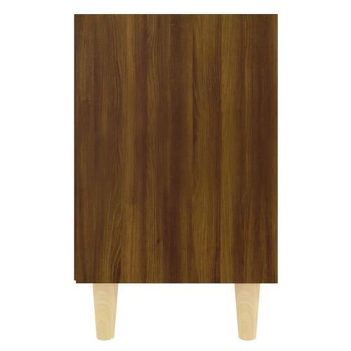 Sengeborde 2 stk. massive træben 40x30x50 cm brun egetræsfarve
