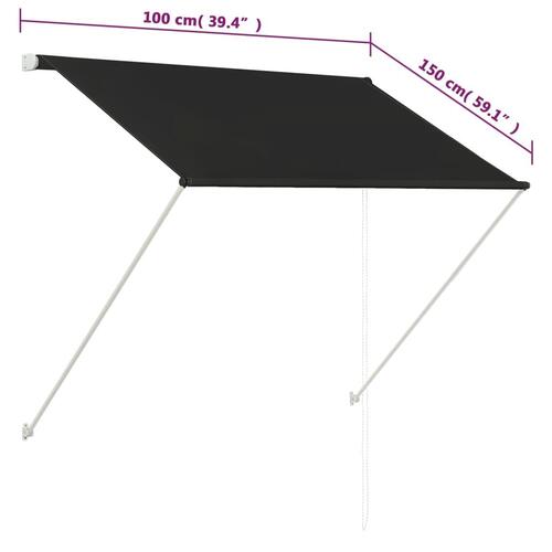 Foldemarkise 100x150 cm antracitgrå
