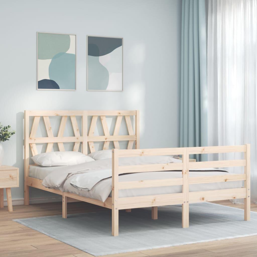 Sengeramme med sengegavl Small Double massivt træ