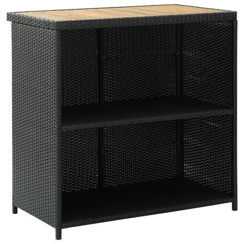 Barsæt 3 dele polyrattan sort