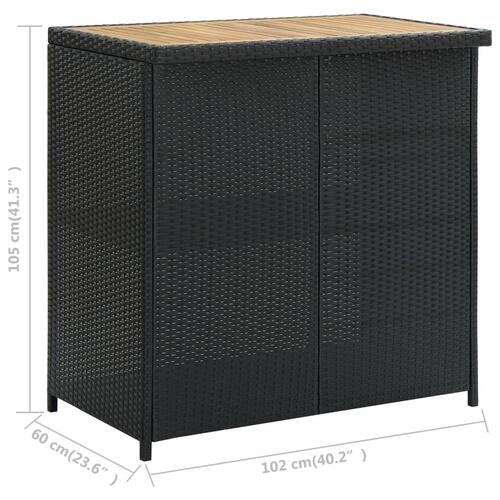 Barsæt 3 dele polyrattan sort