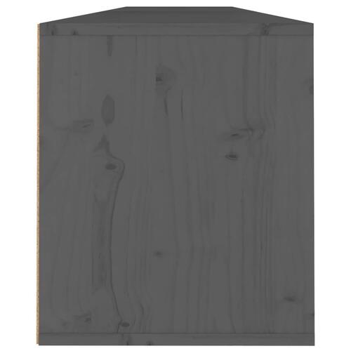 Vægskabe 2 stk. 100x30x35 cm massivt fyrretræ grå