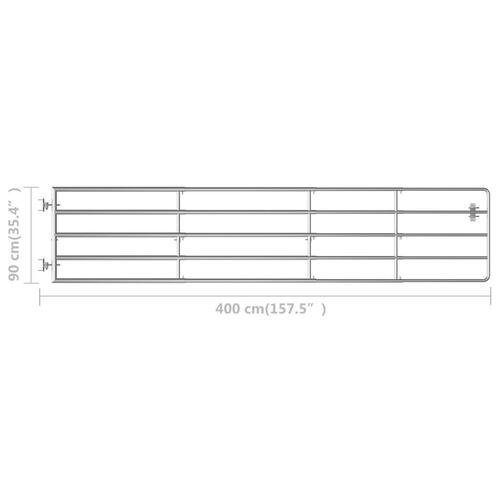 Markport 5 dele (150-400)x90 cm stål sølvfarvet