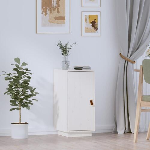 Skænk 34x40x75 cm massivt fyrretræ hvid