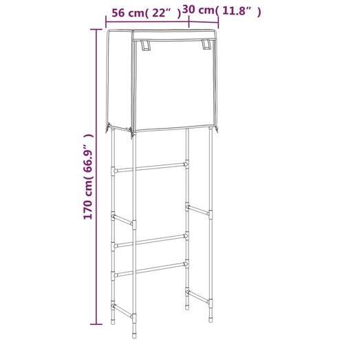 Opbevaringsstativ 2 hylder 56x30x170 cm jern blå