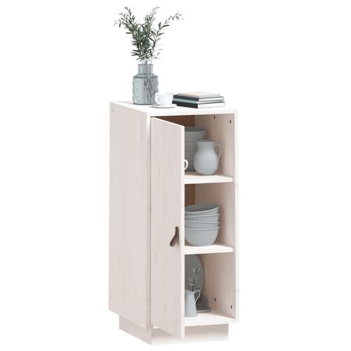 Skænk 34x40x75 cm massivt fyrretræ hvid