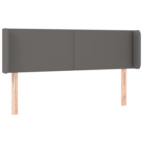 Sengegavl med LED-lys 147x16x78/88 cm kunstlæder grå