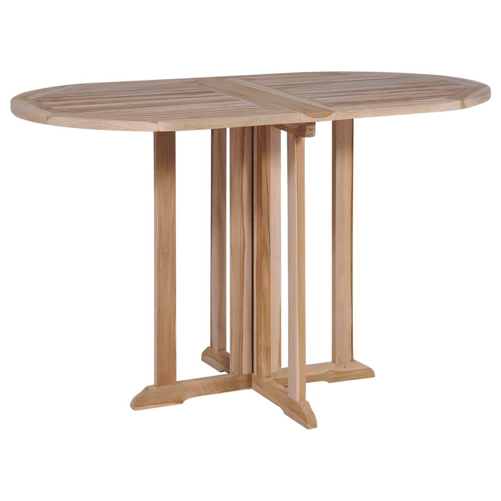 Foldbart havebord 120x70x75 cm massivt teaktræ