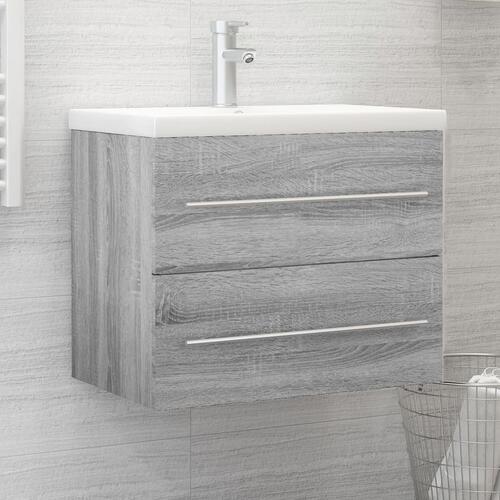 Badeværelsesskab 60x38,5x48 cm konstrueret træ grå sonoma-eg