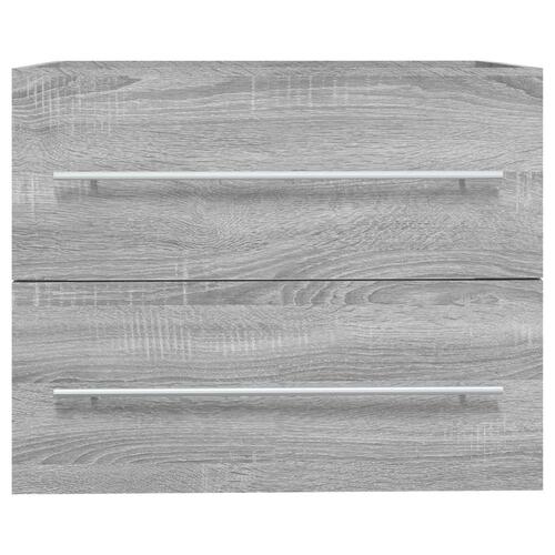 Badeværelsesskab 60x38,5x48 cm konstrueret træ grå sonoma-eg
