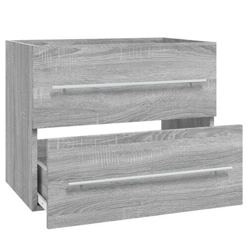 Badeværelsesskab 60x38,5x48 cm konstrueret træ grå sonoma-eg