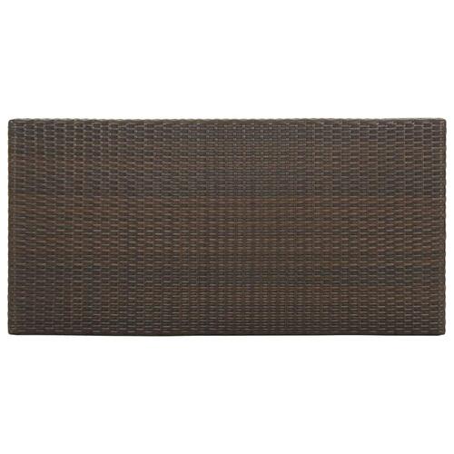 Barbord med opbevaringsstativ 120x60x110 cm polyrattan brun
