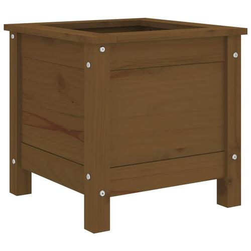 Plantekasse 40x40x39 cm massivt fyrretræ gyldenbrun