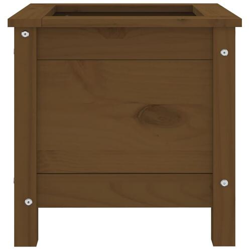 Plantekasse 40x40x39 cm massivt fyrretræ gyldenbrun
