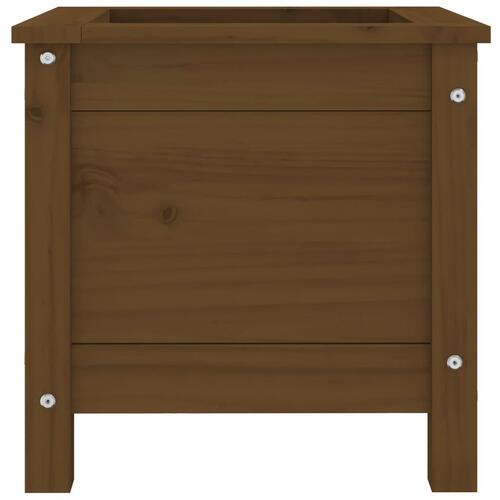 Plantekasse 40x40x39 cm massivt fyrretræ gyldenbrun