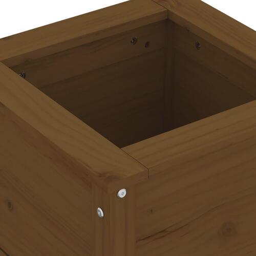 Plantekasse 40x40x39 cm massivt fyrretræ gyldenbrun