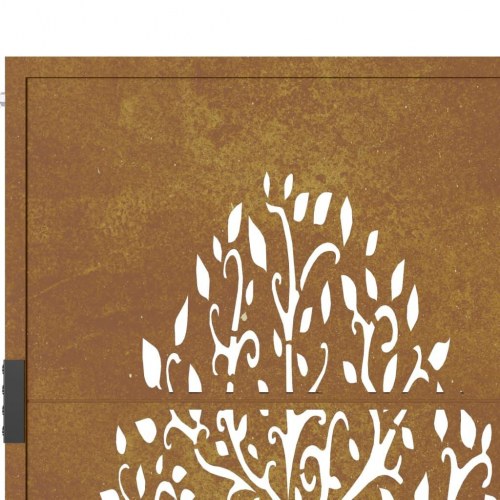 Havelåge 100×175 cm i cortenstål - trædesign, laserskåret